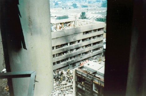 Terrorists bombed the US Embassy in Nairobi, Kenya in August 1998, leaving hundreds dead and wounded.