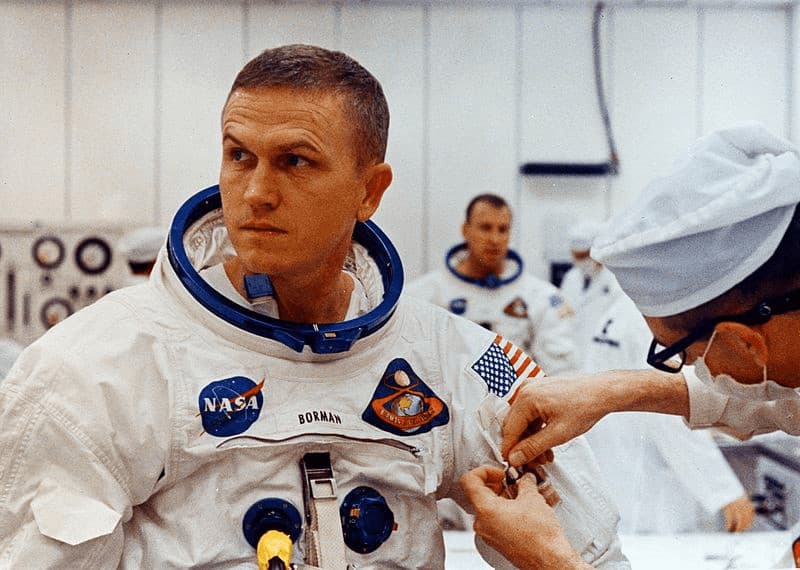 Frank Borman suiting up on launch day (21 December 1968) | NASA