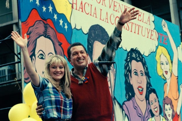 Leader of Fifth Republic Movement political party Hugo Chavez campaigning with his wife Marisabel Rodríguez, during the 1998 Venezuelan presidential election (3 October 1998) John Van Hasselt/Sygma/Corbis | Flickr