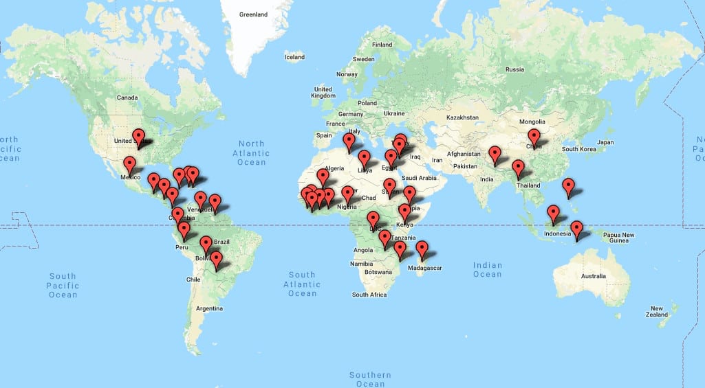 Countries where The Carter Center has observed elections  (2019) | The Carter Center