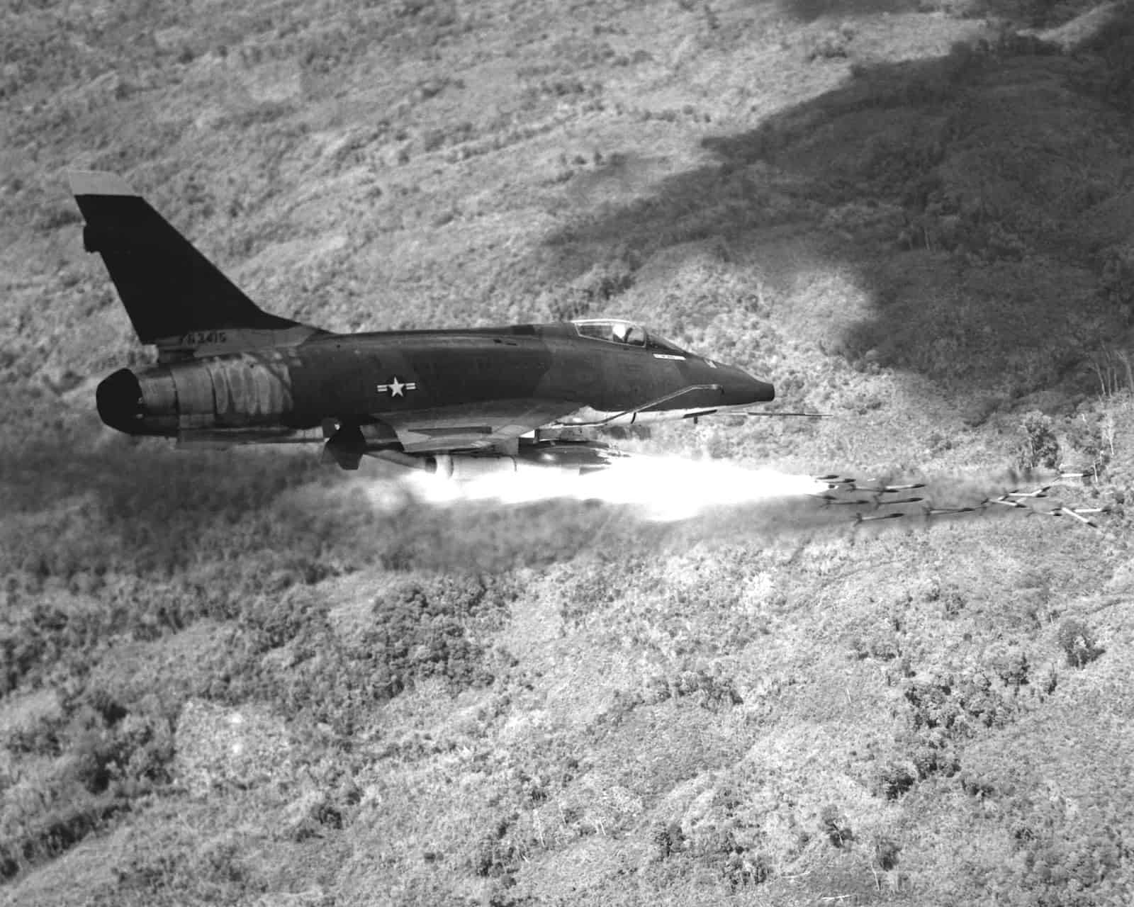 F-100D firing rockets Vietnam (1967) USAF| U.S. Defense Imagery
