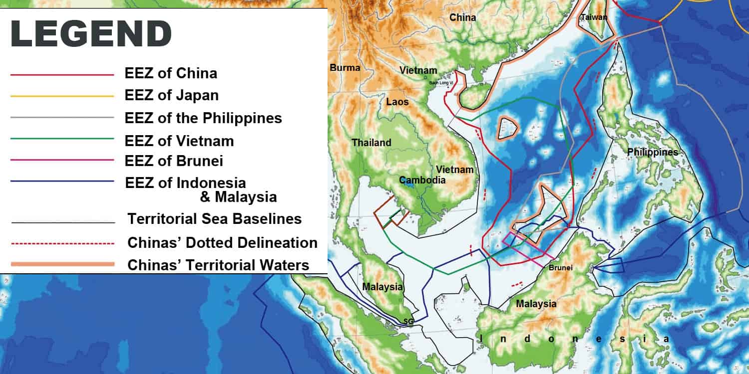 Map demarcating Exclusive Economic Zones of Southeast Asia and China | November 10, 2013 | Wikimedia Commons