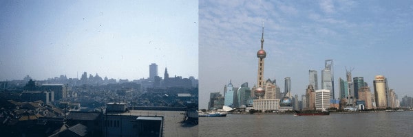 View over Shanghai 1985 Versus 1995: View over Shanghai 1985 (1985) Kattebelletje | flickr | View Over Shanghai 1995 (1995) | SnappyGoat