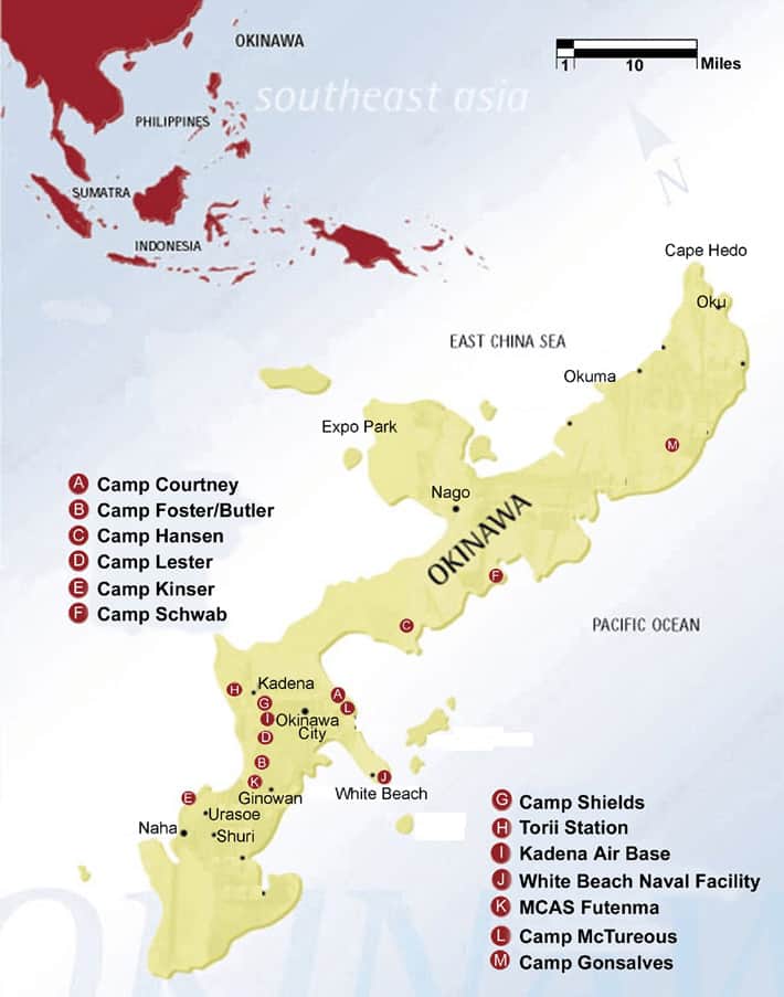 Okinawa US Bases Map | Wikimedia Commons