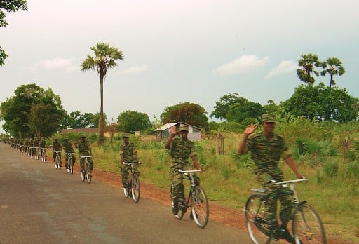 I took the picture in 2004, it shows a LTTE bike platoon north of Kilinochi (2004) Qz10, en.wiki