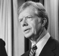 President Jimmy Carter announces new sanctions against Iran in retaliation for taking U.S. hostages (7 April 1980) Trikosko, Marion S. | Wikimedia Commons