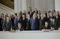 Richard Nixon and Leonid Brezhnev Sign ABM Treaty and SALT Agreement in Moscow (May 26, 1972) Richard Nixon Presidential Library | Wikimedia Commons