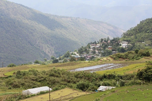 Landscape on Thimphu-Punakha highway, Bhutan.