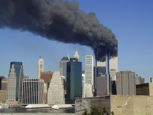 Twin Towers Burning, September 11 2001, Michael Foran, Flickr 