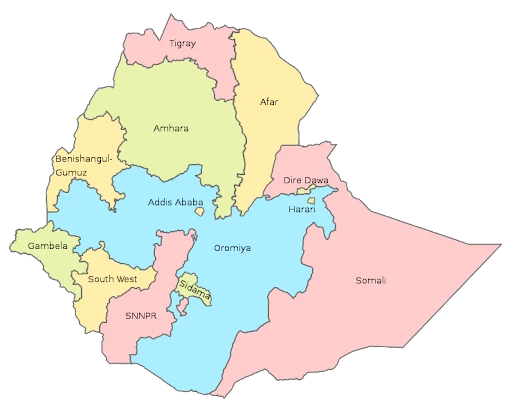 Regions of Ethiopia (2020) Jfblanc | Wikimedia Commons