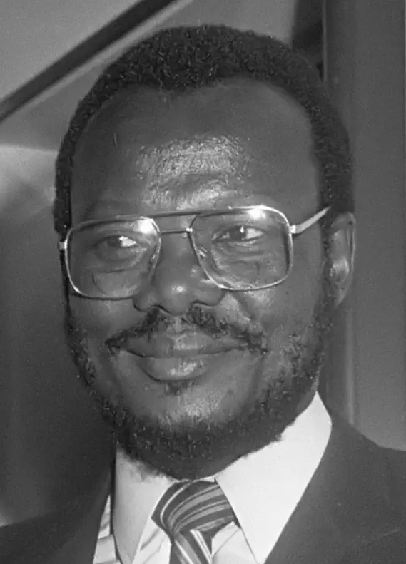 Mangosuthu Buthelezi (1983) Arrival at Schiphol of Chief Mangosuthu Gatsha Buthelezi, leader of Zululand (South Africa) and chairman of the Inkatha Freedom Party