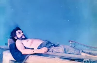 Che Guevara's corpse on display in Vallegrande, Bolivia, 10 October 1967. Gustavo Villoldo, CIA operative