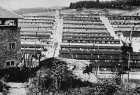 General view of Flossenbürg concentration camp after liberation by the US Army 99th Infantry Division, April 1945. U.S. Army