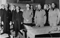 Chamberlain, Daladier, Hitler, Mussolini, and Ciano at the Munich Conference. Hitler Archive