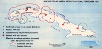 Map created by American intelligence showing Surface-to-Air Missile Activity in Cuba, 5 September 1962. CIA