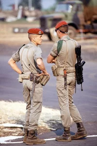 French soldiers, part of the international military force supporting the Rwandan relief effort. U.S. Army