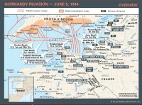 Map of Normandy Invasion of 1944. Encyclopedia Britannica, Inc.