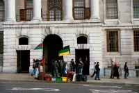 Anti-apartheid protest in London, UK, at South Africa House. rahuldlucca