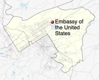 Map of Islamabad showing the location of the U.S. Embassy. NordNordWest