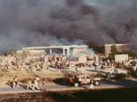 Pakistani rioters overran and burned down the American Embassy in Islamabad, Pakistan. William Dudley Bass