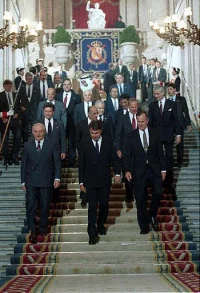 President George H.W. Bush at the Madrid Peace Conference, October 30, 1991. George Bush Presidential Library and Museum