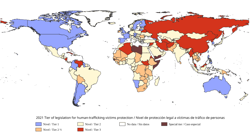 TIP Report on a map based on 2019 data. Luis Felipe Tapia Yanfka