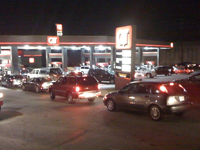 Lines to get gas. Scott Long