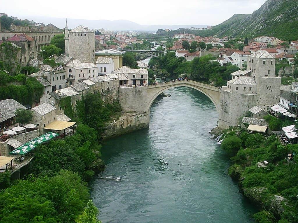 The 16th century bridge, "The Old Bridge," connecting Bosniak and Croat communities in the Bosnian city of Mostar has become a symbol of reconciliation and cooperation | Wikimedia Commons. CC BY 3.0.