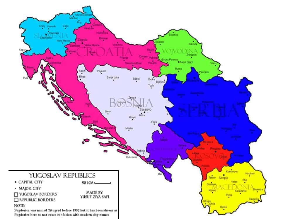Map of the Socialist Republic of Yugoslavia | Wikimedia Commons. CC BY-SA 4.0.