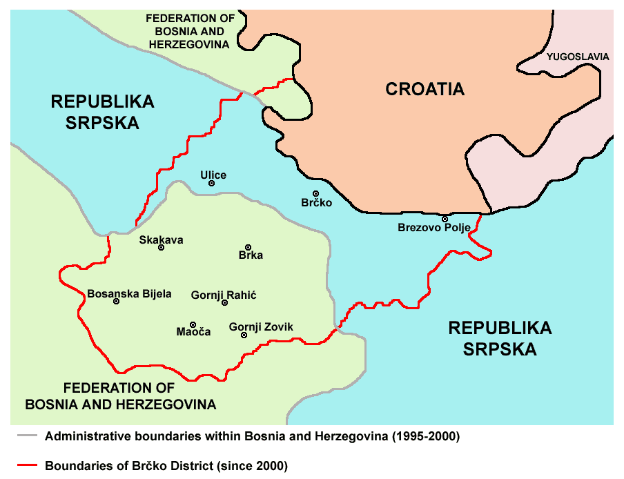 Map of the Brcko District. Wikimedia Commons CC0 1.0 Universal.