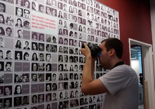 Photos of the disappeared collected by the Mothers of the Plaza de Mayo.