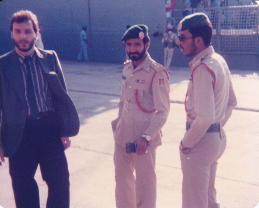 Michael Varga with UAE officers at the Dubai Dry Docks. 
Photo courtesy of Michael Varga.